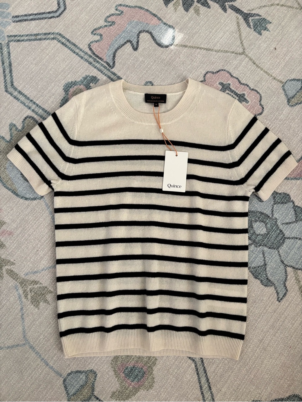 Quince Mongolian Black & Cream Striped Short-Sleeve Tee - Picture 3 of 4